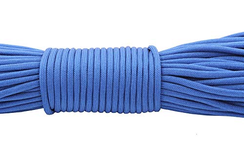 YYJHT 7 Strand 4mm Paracord 550 100ft Camping Climbing Rope Outdoor Survival Type Iii Cord Wholesale (Color : 1 blue, Length(m) : 25feet)