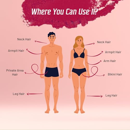 Image of VLOVEU - Beetroot Bikini Wax Powder For Women - 120g, Pack of 3 | 5 Minutes Painless Herbal Wax Powder For Hair Removal No Chemicals - No Irritation,No Skin Rashes For Women And Girls