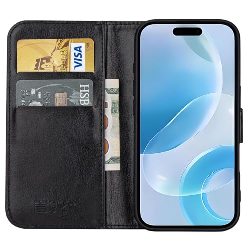 32nd Book Wallet PU Leather Case Cover for iPhone 16 (6.1"), Flip Case With RFID Blocking Card Slots - Image 4