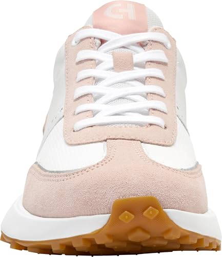 Cole Haan Cole Haan Women's Grand Crosscourt Meadow Runners, White Mesh/Cameo Rose Suede/Silver, 8.5-C US
