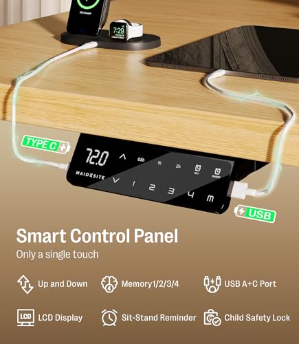 MAIDeSITe Höhenverstellbarer Schreibtisch 160x80cm