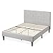 Zinus Shalini Upholstered Platform Bed Frame, Mattress Foundation, Wood Slat Support, No Box Spring Needed, Easy Assembly, Light Grey, Queen