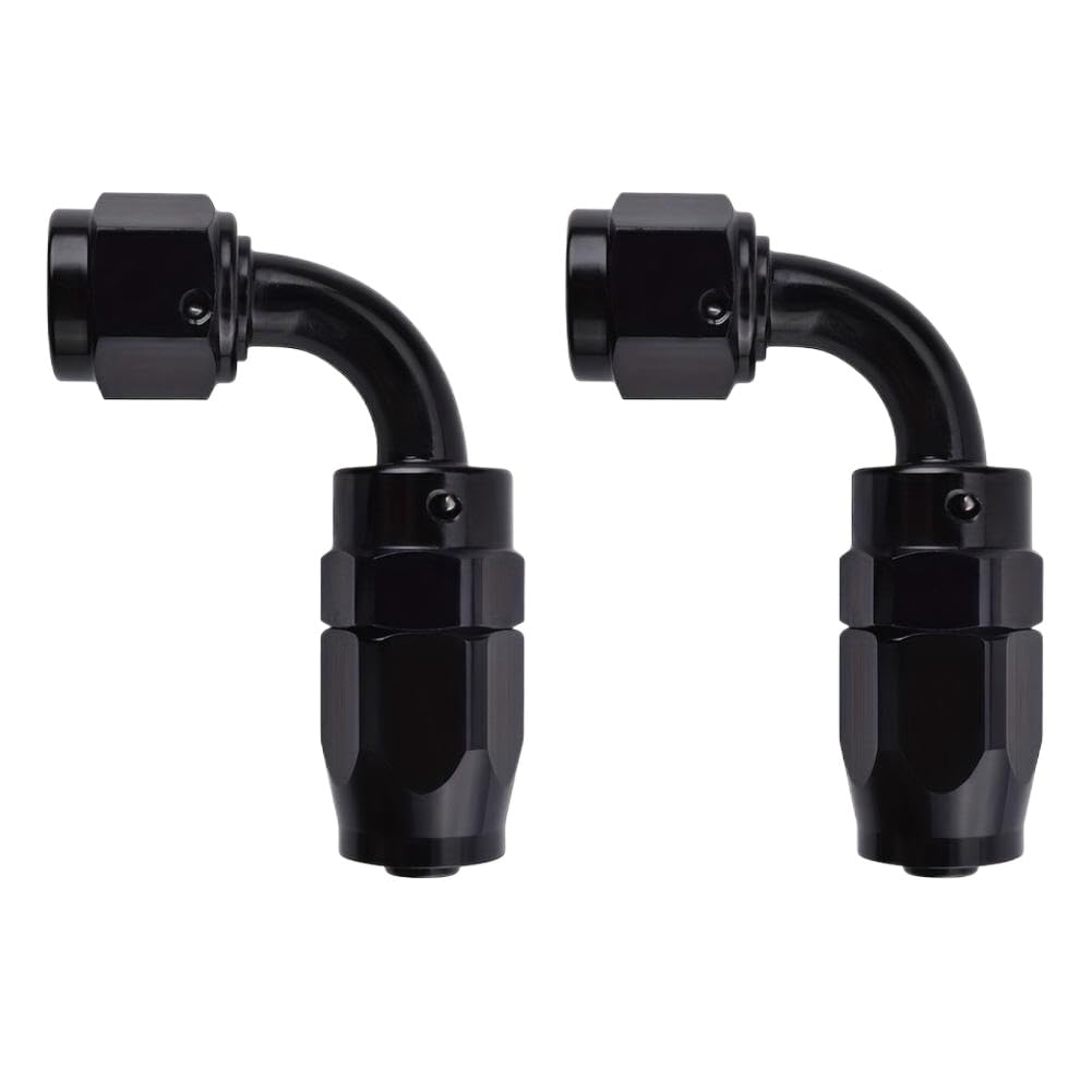 2 Pack AN6 Swivel 90 Degree Connector Black Compatible with Car