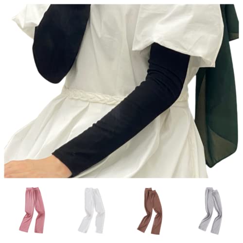 Cntqiang 4 Pairs Muslim Elastic Arm Sleeves for Women Modal Cotton Sunscreen UV Protection lslamic Arab Ramadan Sleeve Cover