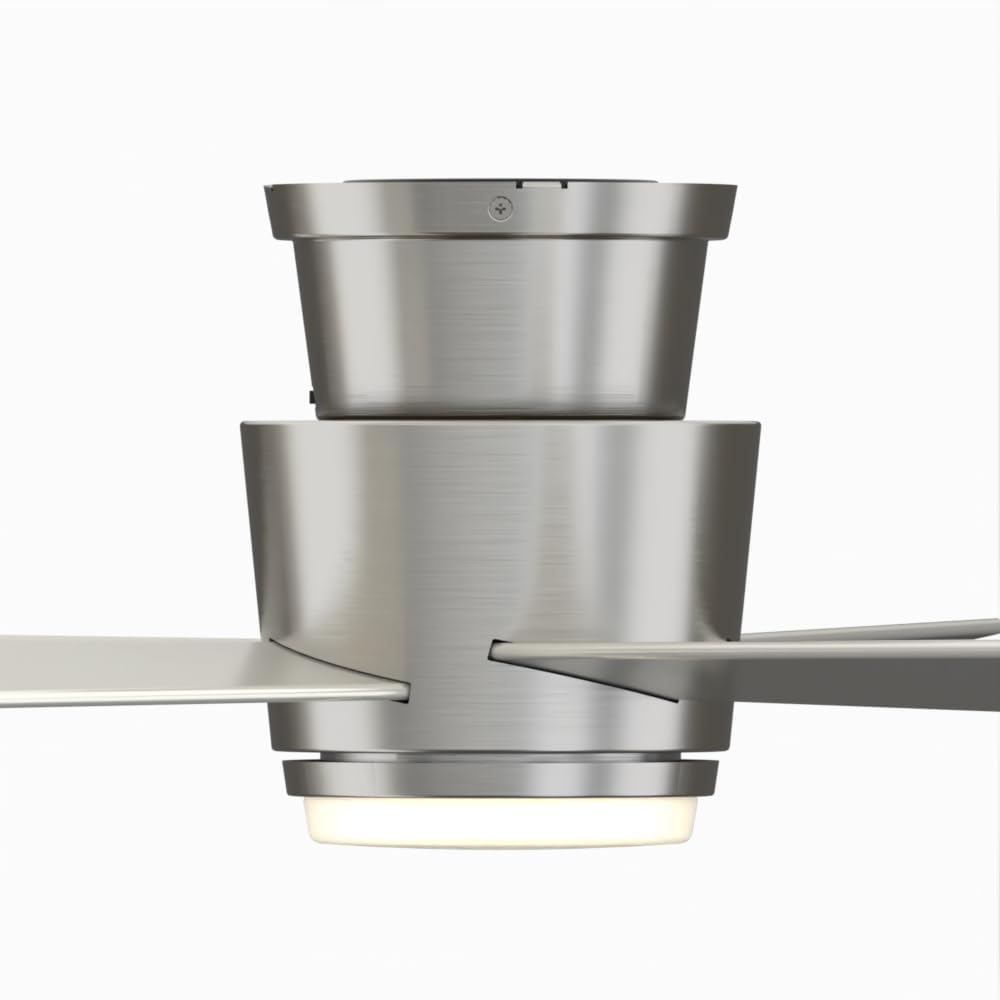 AireHug 60 inch Indoor Ceiling Fan with LED CCT Select Light Kit - Brushed Nickel with Reversible Black/Gray Blades