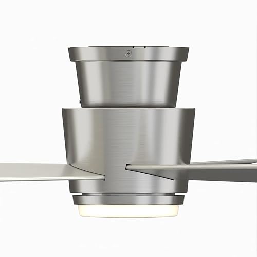 Miniatura 2 de AireHug - Ventilador de techo interior de 60 pulgadas con kit de luces LED CCT Select - Níquel cepillado con cuchillas reversibles negras/grises