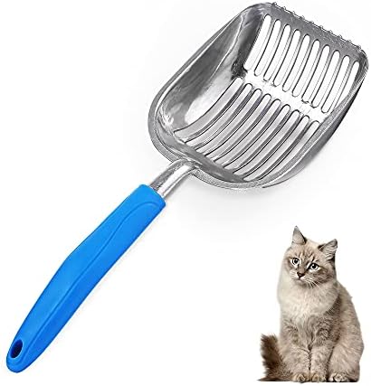 Chi-buy The Latest Update Cat Litter Scoop with Metal TABS/Round Teeth, Deep Shovel Sifter Cats Litter Scoop, Durable Pet Kitty Litter Scooper in Aluminium