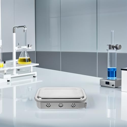 Plateau de stérile pour instruments avec couvercle perforé inox épais - 5