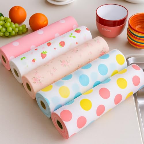 Image of 1Pcs Waterproof Drawer & Shelf Liner Roll 30x300cm | Non-Adhesive PVC Kitchen Cabinet Mat for Fridge, Cupboard, Table & Storage | Cuttable, Washable & Reusable Multipurpose Liner