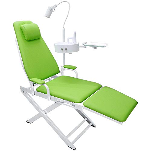 NSKI Portable Folding Chair Mobile Unit+5W LED Surgical Light Lamp+Waste Basin+Water System Supply (4H,Color Random)