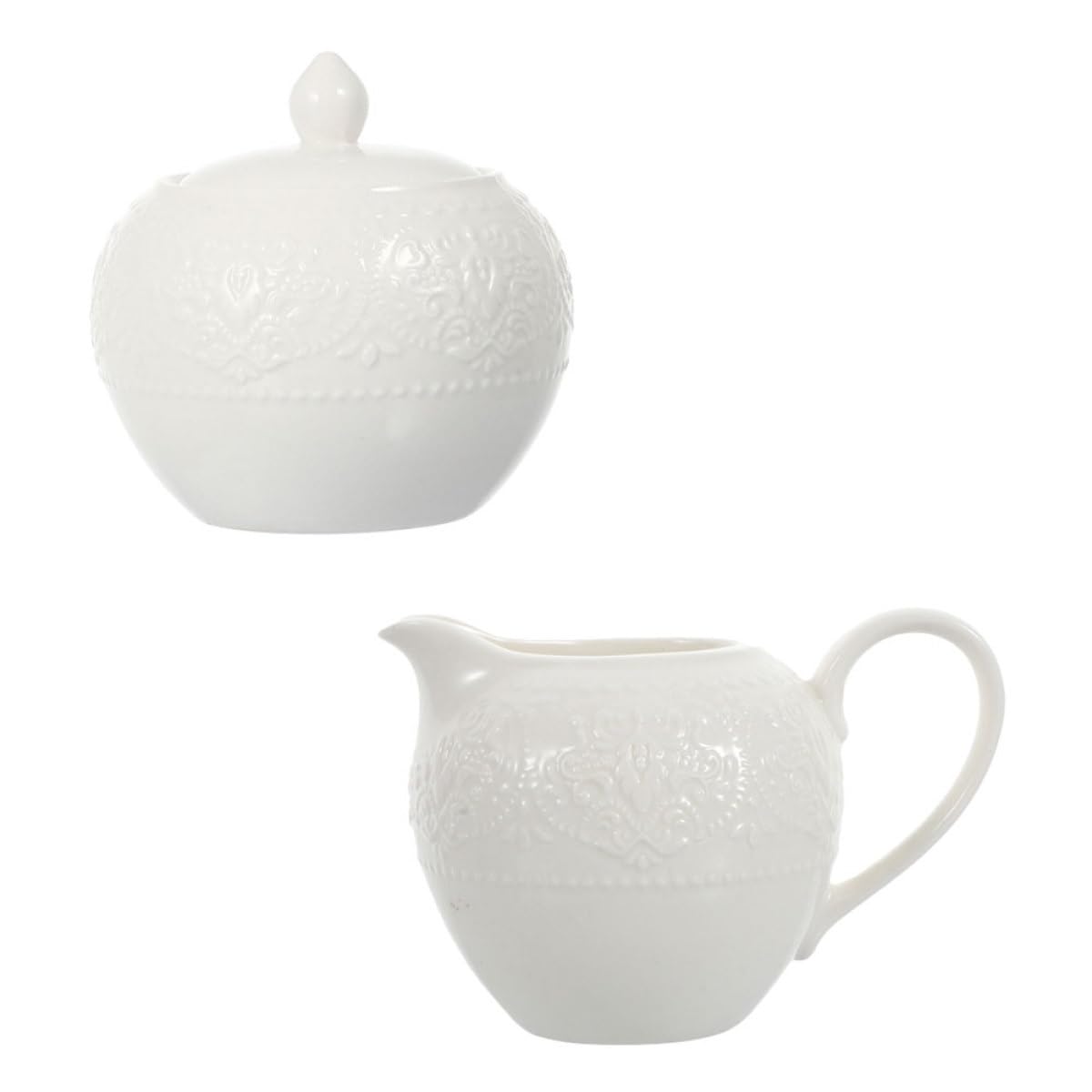 Didiseaon Azucarero y Hervidor de Leche de Color Claro Juego de 2 Piezas de Cerámica Fácil de Limpiar y Multiusos, Diseño Elegante y Práctico para Café en Casa
