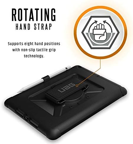 Urban Armor Gear US Military Standard Case for Apple iPad 9.7 Inch (2017 & 2018) / iPad Air - Black [360° Hand Strap I Reinforced Corners I Drop Resistant I Antistatic] - B-IPD17-HS-BK