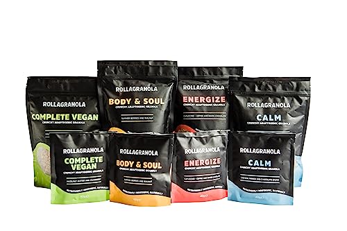 Rollagranola - Calm - Cashew, Mango & Chocolate Chunk Oat Granola 40g Serving. Gluten Free & Suitable For A Vegan Diet. Crunchy Adaptogenic Granola. Nutritiously Nootropic Naturally. - Image 4