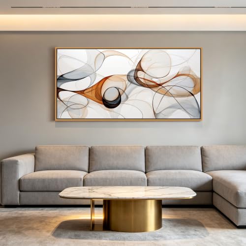 KLAKLA Abstract Wall Art Framed Modern Picture for Living Room 40x20 Inch
