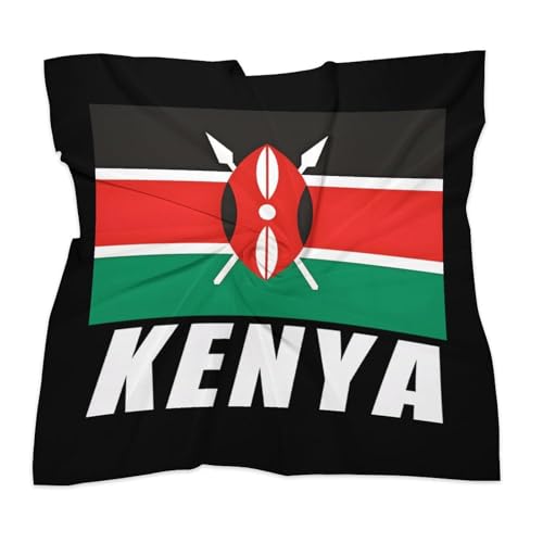 Kenyan Flag Kenya Square Kerchief Silk-Like Scarf Printed Bandanas Soft Face Mask Handkerchiefs Party Favor3