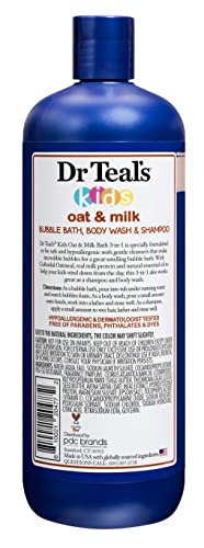 Oat & Milk With Shea Butter, Cocoa Butter & Essential Oil 3-In-1 Bubble Bath, Body Wash, & Shampoo, 20 Fl Oz #TOP3
