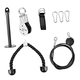 ROMISBABA Teiliges Gym Pulley für Trizeps Armkrafttraining Verschleißfestes Drahtseil Vielseitiges Fitnessgerät für Rücken Schultern Bizeps und Bauchmuskeln Heimtraining Zubehör
