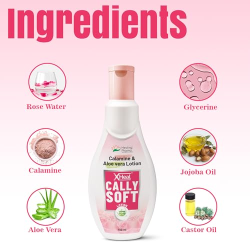 Image of Healing Pharma - XHeal Cally Soft Calamine Lotion For Skin Itching Body With Aloevera - 100ml