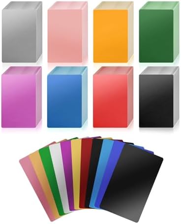 AENBUSLM Laser Engraving Blanks, 200pcs Black Aluminum Alloy Sheets for CNC Engraving, Laser Crafting, Multipurpose Metal Business Cards. DIY Gift Cards, 85 x 55x 0.2mm Thickness (Colorful-200pcs)