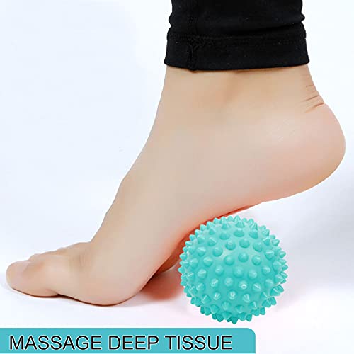 Image of WOVTE Pack of 3 Spiky Hard Massage Ball for Foot, Back, Muscle Soreness Lacrosse Balls