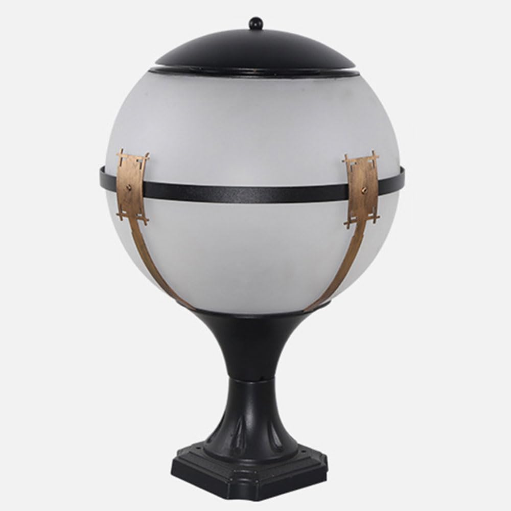 KUEYANB Outdoor Post Top Lantern Metal Fence Light Fixture Waterproof Modern Hardwired Post Cap Light for Deck Garden Porch Wet Location Rated Exterior Courtyard Lawn Column Lamp for Driveway Patio