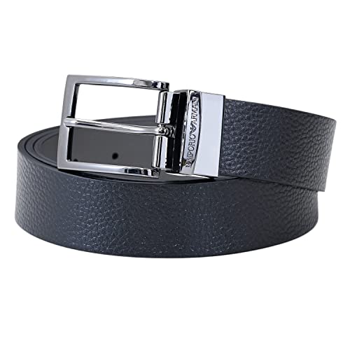 エンポリオ アルマーニ ベルト メンズ ブラック 幅3.5cm ストリンガシステム対応 リバーシブル Y4S195 YLO8J 81972 [並行輸入品]