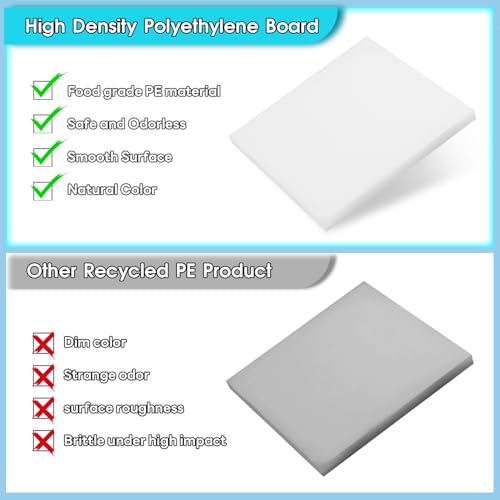 Lámina HDPE 1/4 pulg grueso, 12x12 pulg miniatura 3