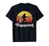 Bassquatch! Funny Bigfoot Fishing Outdoor Retro T-Shirt