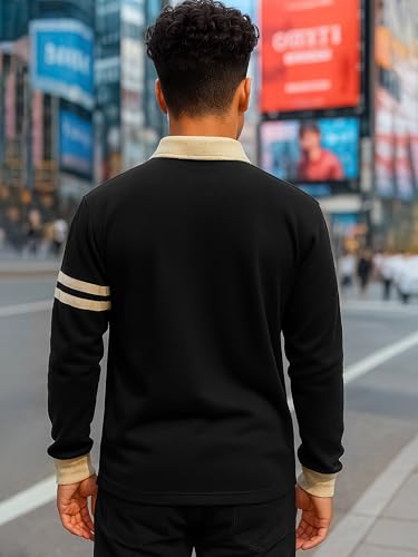 Image of Jump Cuts || Mens || Printed || Polo Neck || Full Sleeve || Cotton Blend || Polo T-Shirt