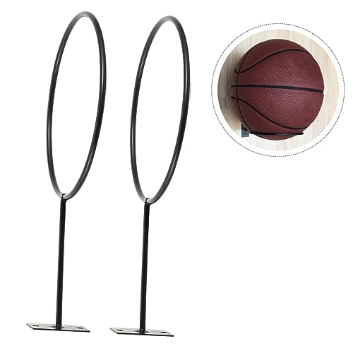 VICASKY 2Pcs Wall Mounted Balls Storage Rack Basketball Hat Display Holders Space Saving Organizer for Home Shop Exhibition Hall Black