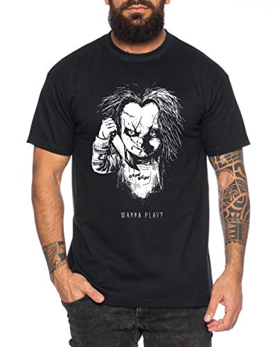 Tee Kiki Chucky - Camiseta de Hombre Halloween Michael Horror Myers Pennywise Man 13 Jason Voorhees Nightmare, Farbe2:Negro, Größe2:XXXX-Large
