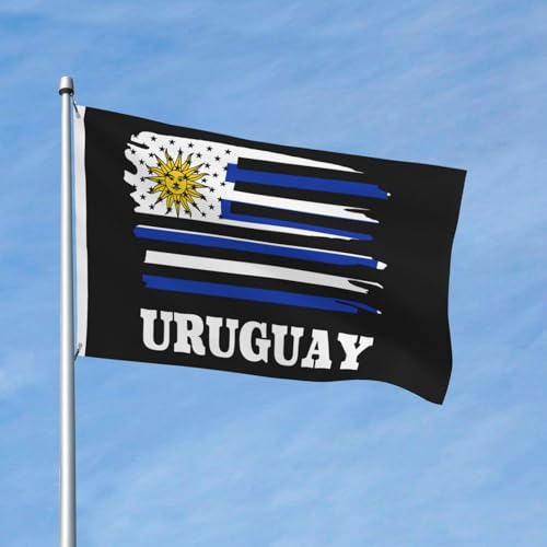 Bandera de Estados Unidos, Uruguay, banderas de jardín uruguayas, primavera, verano, otoño e invierno, decoración del hogar, pancarta de doble cara, ligera, 3x5 pies, divertidas pancartas para exte