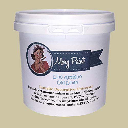 Mary Paint 750/00138 Pintura al Agua, Multisuperficie, Lino Antiguo, 750 ml