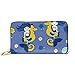 Produktbild JHGFG Mode Handtasche Reißverschluss Brieftasche Muster Meerjungfrauen Seepferdchen Rosen Telefon Kupplung Geldbörse Abendkupplung Blockieren Leder Brieftasche Multi Card Organizer