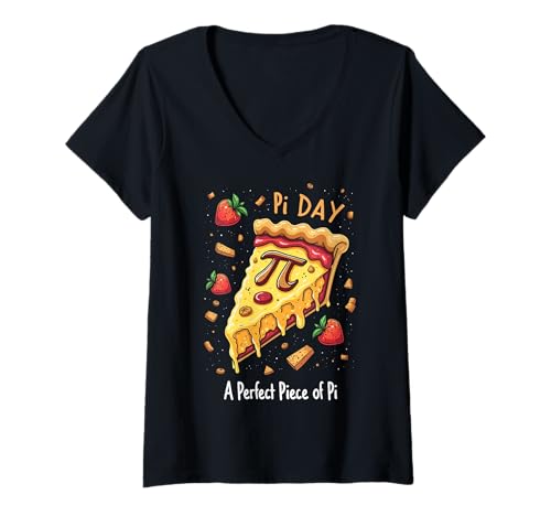 Mujer Pi Day Funny Matemáticas Juego de palabras Maestros Estudiantes Camiseta Cuello V
