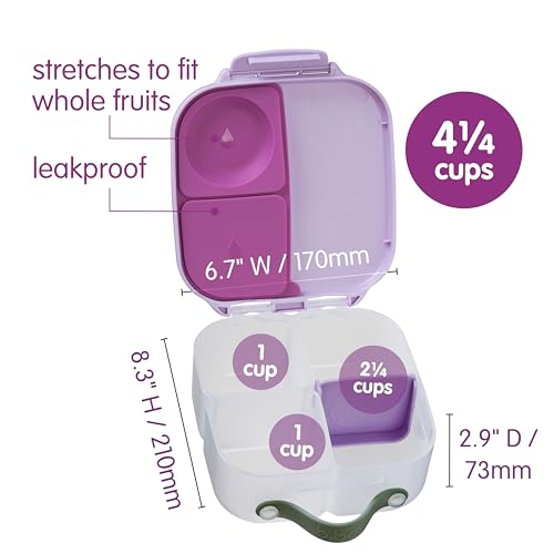 Image of b.box Mini Lunch Box, Snack Containers for Kids, Lunch Box Kids, 4.25 Cup (Sugar Plum, 1-pack)