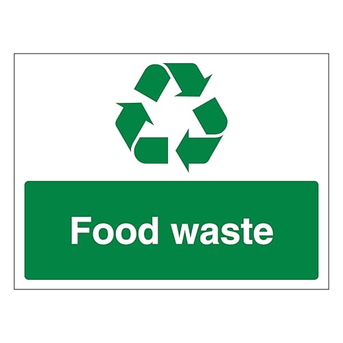 Déchets alimentaires symbole recyclage signalétique vinyle adhésif paysage 60x45cm