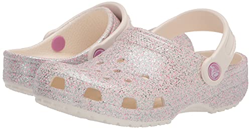 Sandália, Crocs, Classic Glitter Kids, Oyster, 33, Criança Unissex