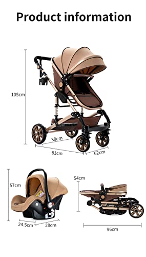 Magic ZC 3-in-1 combi-kinderwagen, 3-in-1 reissysteem, hoge kinderwagen, liggende kinderwagen, opvouwbare standaard… - Afbeelding 7