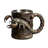 CAZSTYK Tasse en résine avec poignée ergonomique en forme de scorpions pour les buveurs élégants, grande capacité pour boissons chaudes, tasse scorpions