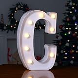 Foaky LED Letter Lights Sign 26 Alphabet Light Up Letters Sign for Night Light Wedding Birthday Party Battery Powered Christmas Lamp Home Bar Decoration (C)