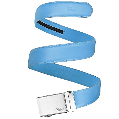 Image of Falari Men Unisex Genuine Leather Ratchet Dress and Casual Belt, Automatic Sliding Buckle, Trim to Fit
