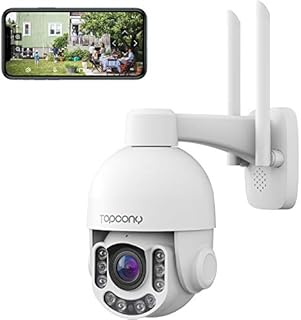Topcony 5MP Security Camera Outdoor, 4X Optical Zoom PTZ CCTV Camera Wireless WiFi Camera for Home Security with 360° Auto-tracking, Human Detection, 24/7 Recording, Two-Way Audio,