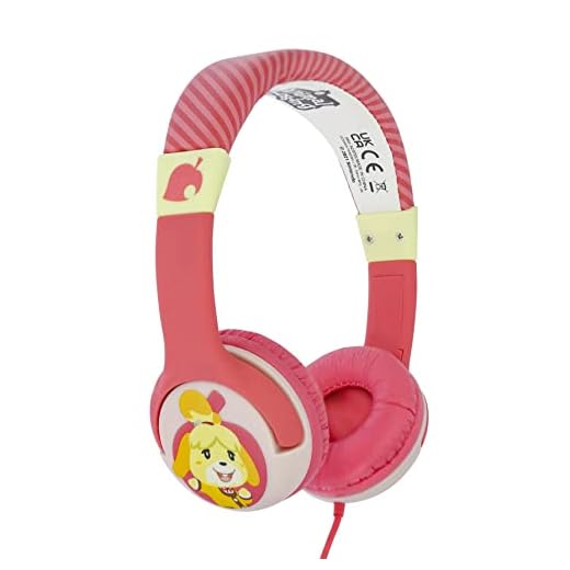 OTL Technologies Auriculares para niños - Animal Crossing Isabelle Auriculares con Cable Rosa