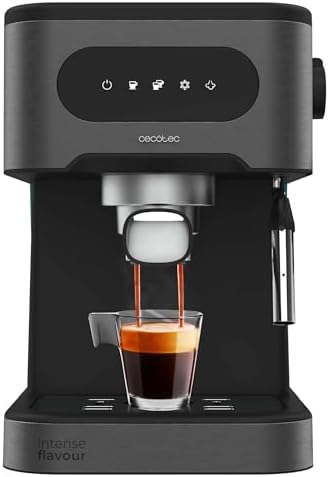 Cecotec Siebträgermaschine Power Espresso 20 ColdBrew, 20 Bar, 1,5 L | ColdBrew-Funktion für Kalt- und Heißgetränke, Touchscreen, schwenkbare Dampfdüse, Doppelauslauf, integrierter