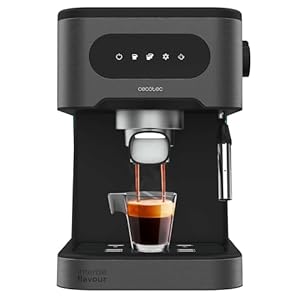 Cecotec Espressomaschine Power Espresso 20 Coldbrew. Espresso und Cappuccino, Kaltkaffee, 20 Bar Druck, schwenkbarer Dampfauslauf Professionelle Qualität zu Hause, Schwarz