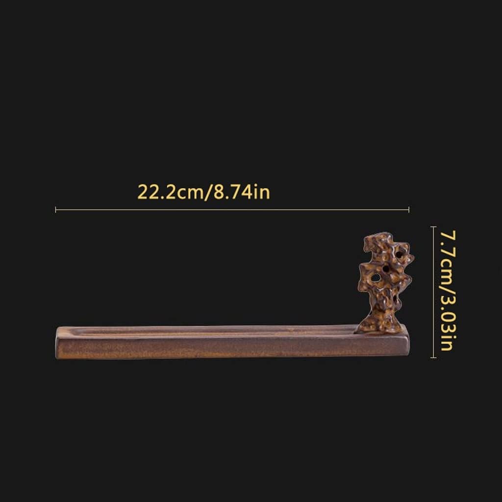 Incense Stick Stand Taihu Stone Incense Holder Ceramic Incense Burner Holder for Home Decor or Ash Catcher, for Home Office Yoga Counters Meditation Room, 8'' Length Incense Burner Holder