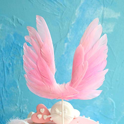 Bluesunshine Angel Wing Cake Topper Decoration With Led Light For Anniversary Birthday Party Wedding Baby Shower Birthday Party Favors (White) #TOP5