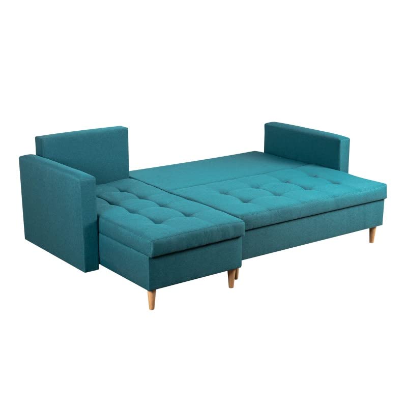 bonni Ecksofa Oslo mit Schlaffunktion, Eckcouch, Schlafsofa, L-Form Sofa, Polsterecke mit Bettkasten, Klappsofa, Schlafcouch, Bettsofa, Couchgarnitur, Sofagarnitur (beige) – Bild 6