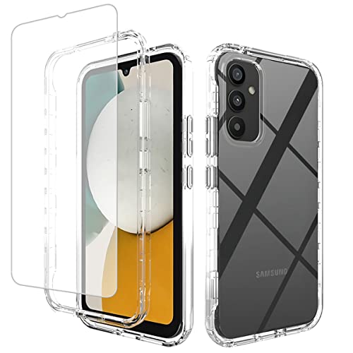 Bohefo Clear Case Compatible with Galaxy A34 5G Case, Samsung A34 SM-A346B Case with Tempered Glass Screen Protector, Cute Crystal Bumper Shockproof Protective Cover for Samsung Galaxy A34 5G (Clear) by Bohefo - Used condition - CA$2.87